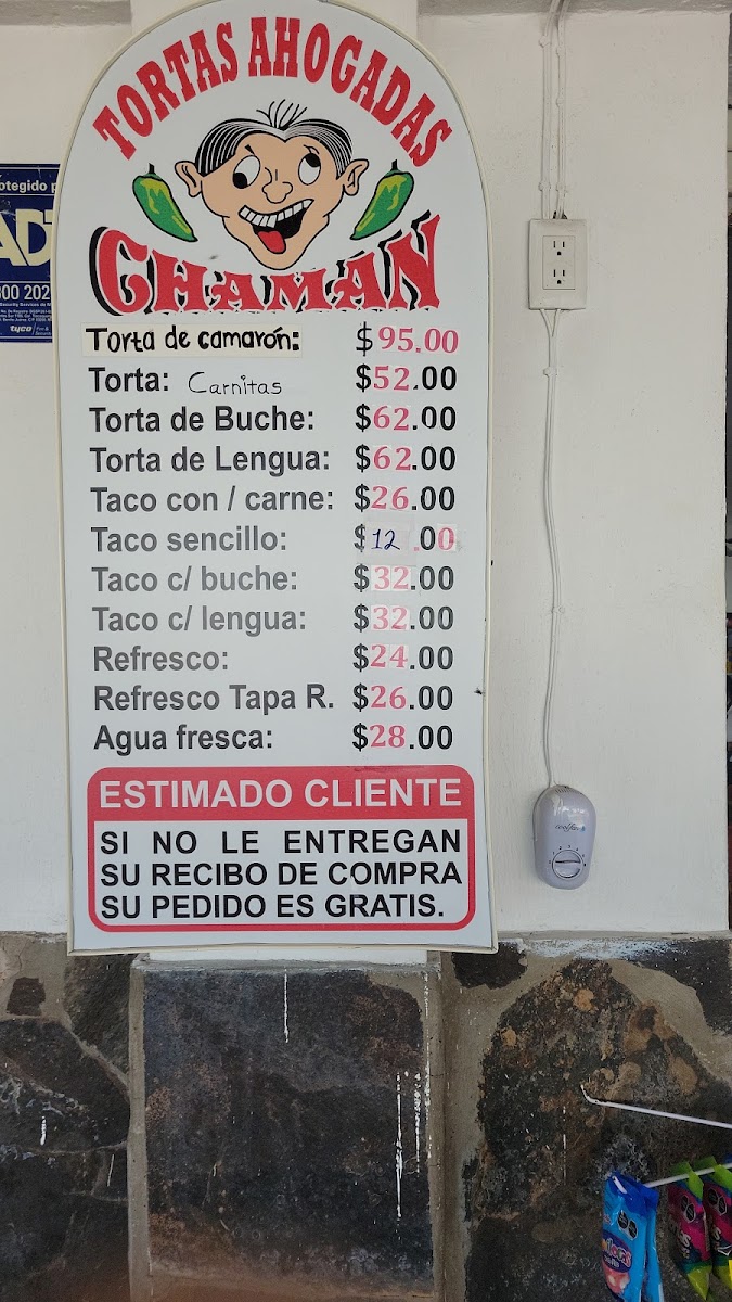 Tortas Ahogadas Chamán Menu - Image 1